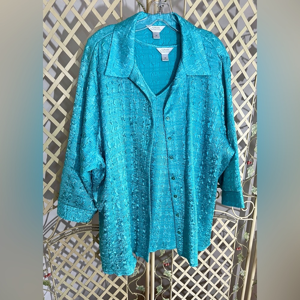 CJ Banks Women's Two Piece Shirt & Shell Size 3X